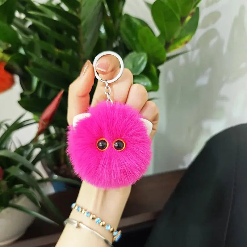 Blush Cat Ball Original Design Cartoon Handmade Plush Pendant Keychain Gift For Girls