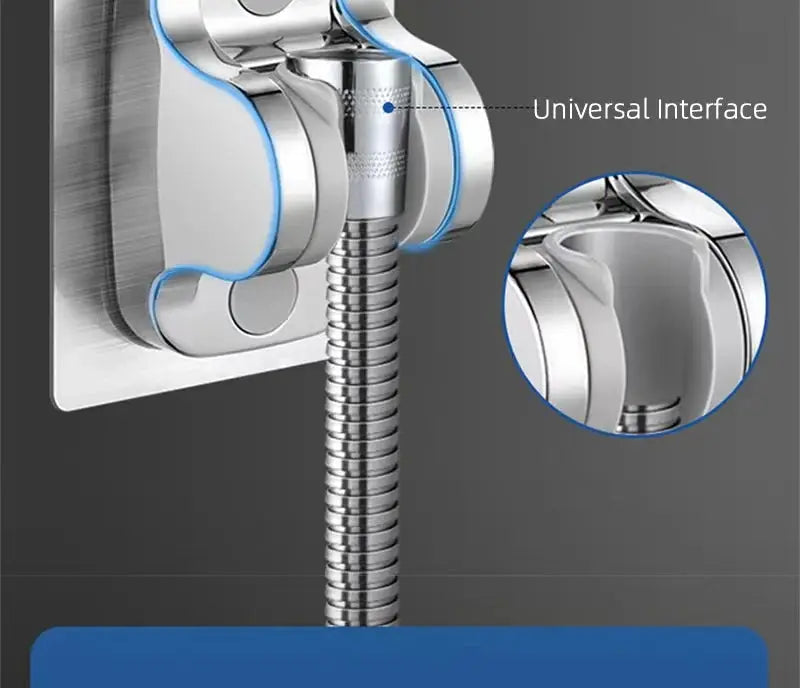 Simples Market universal shower head holder for slide bar, chrome finish, adjustable bracket.