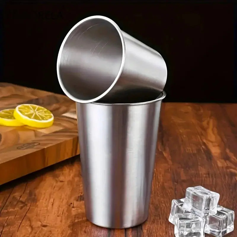Kemorela 4 Piece Stainless Steel Cup Set With 300ml 400ml And 500ml Tumblers Stackable Camping Drinking Glasses