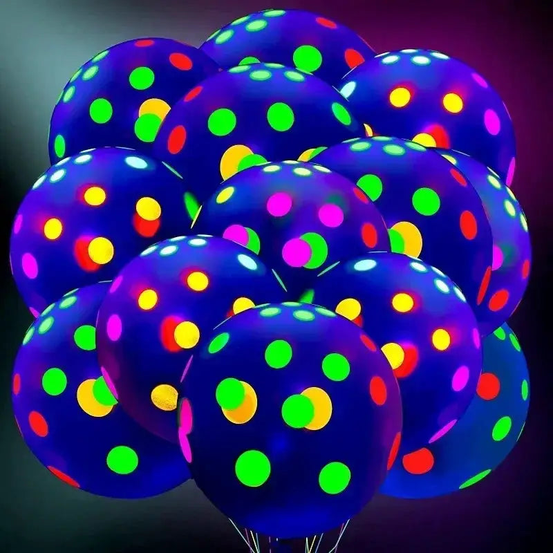 Happy Birthday Neon Glow Balloons Glow Under Blacklight Fluorescent Balloons For Neon 80s 90s Theme Party Decor