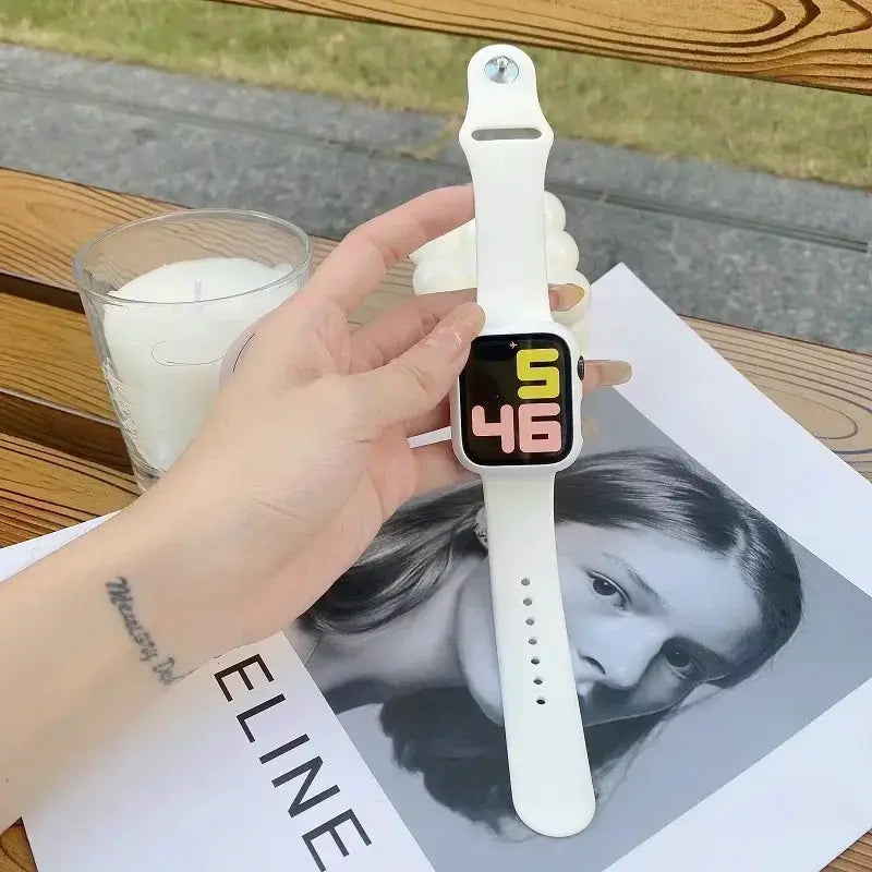 Tempered glass screen protector and white protective case for Apple Watch 38-46mm, Simples Market