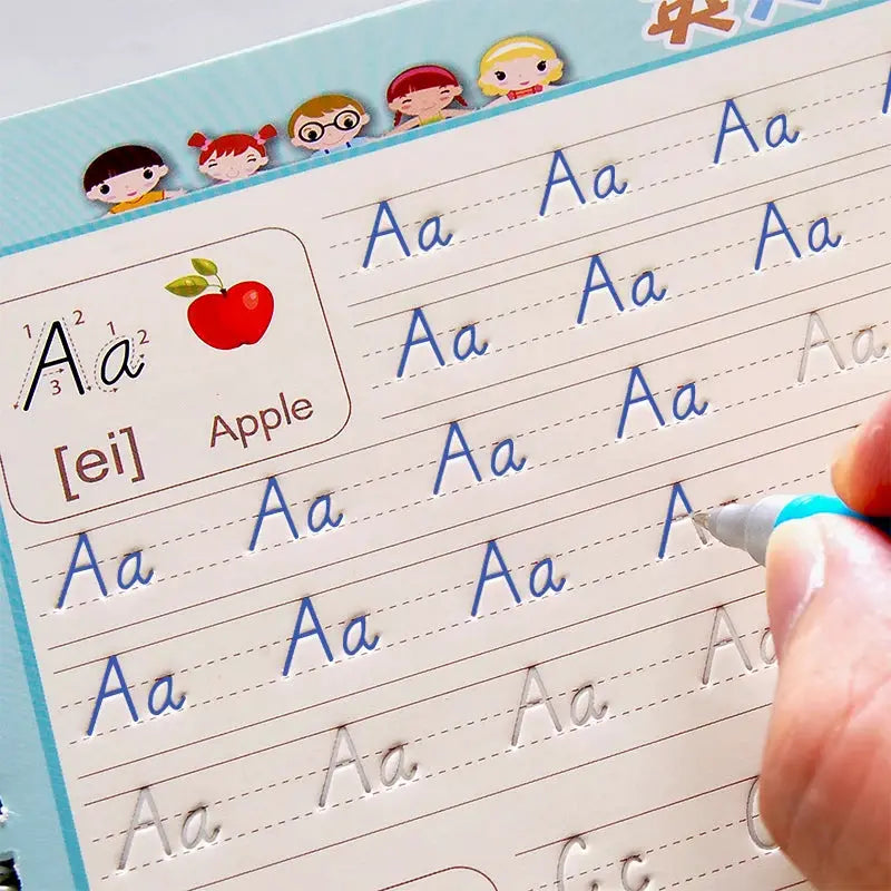Reusable 3D Copybook For Kids Calligraphy Numbers Handwriting Practice And Math Writing Book