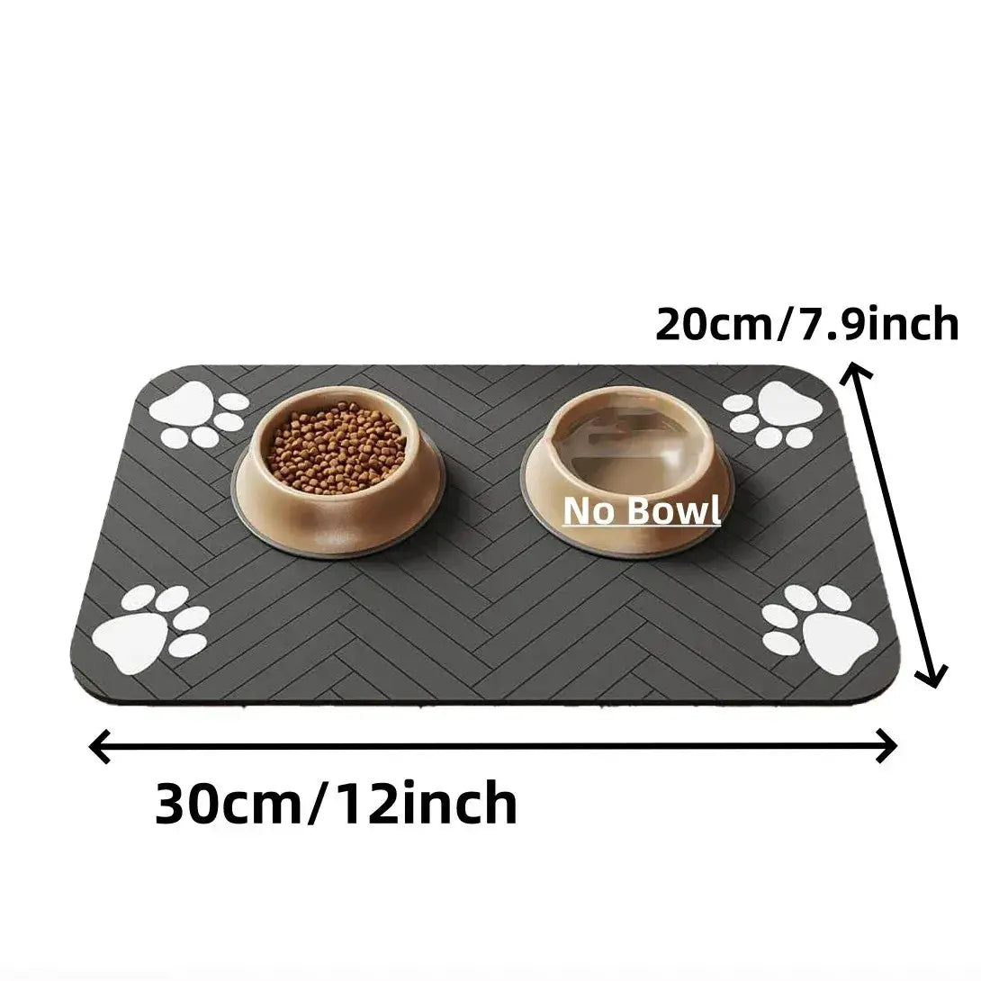Absorbent Pet Feeding Mat With Waterproof Rubber Backing Non Slip For Dog And Cat Food And Water Bowls Quick Dry