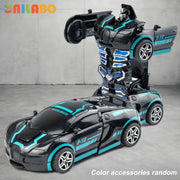 Transformable Robot Sports Car Toy No Batteries Educational Kids Gift Colorful Model Vehicle For Play Learning