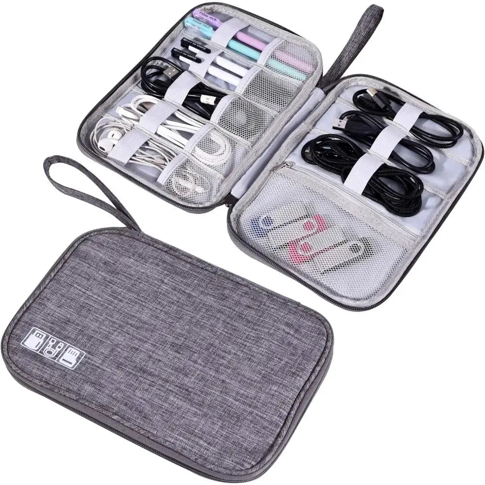 TechNest Electronics Organizer Bag Premium Waterproof Carrying Pouch For Travel Cable And Gadget Storage