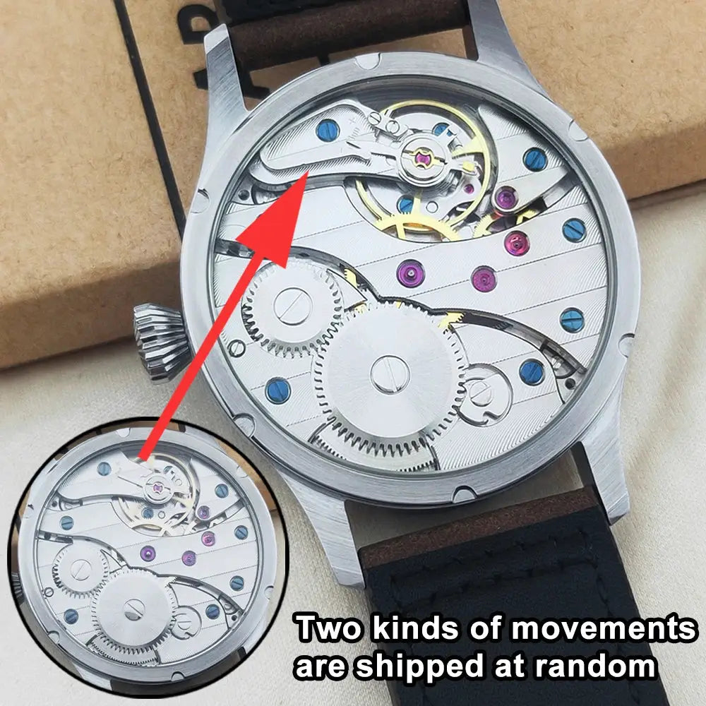 Corgeut Luxury Sapphire Glass 42mm Hand Wound Mechanical Watch With 316L Steel Case And 30m Water Resistant