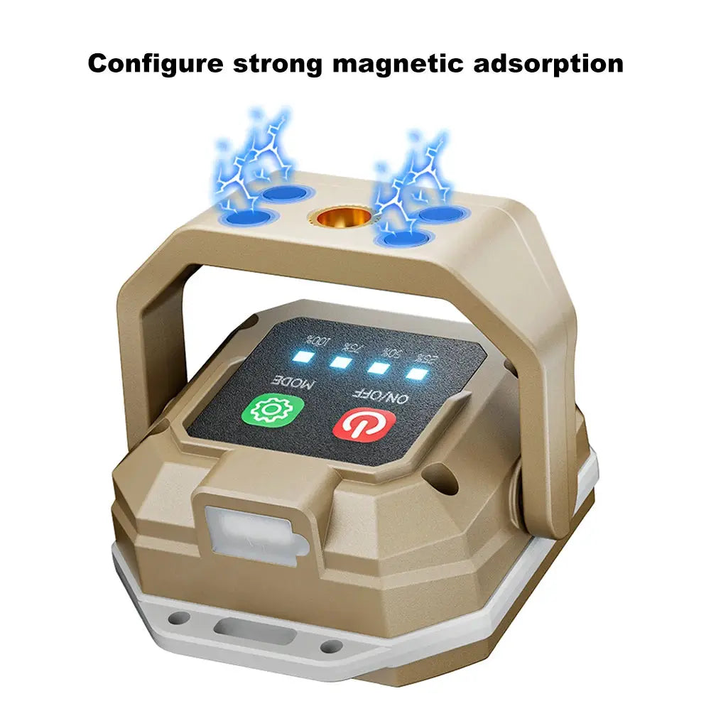 Simples Market COB LED inspection lamp with magnetic base, rechargeable, beige finish for car repair and workshop