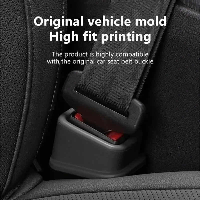 Car seat belt buckle slot fixers, black anti-slip silicone holders, 2-pack by Simples Market