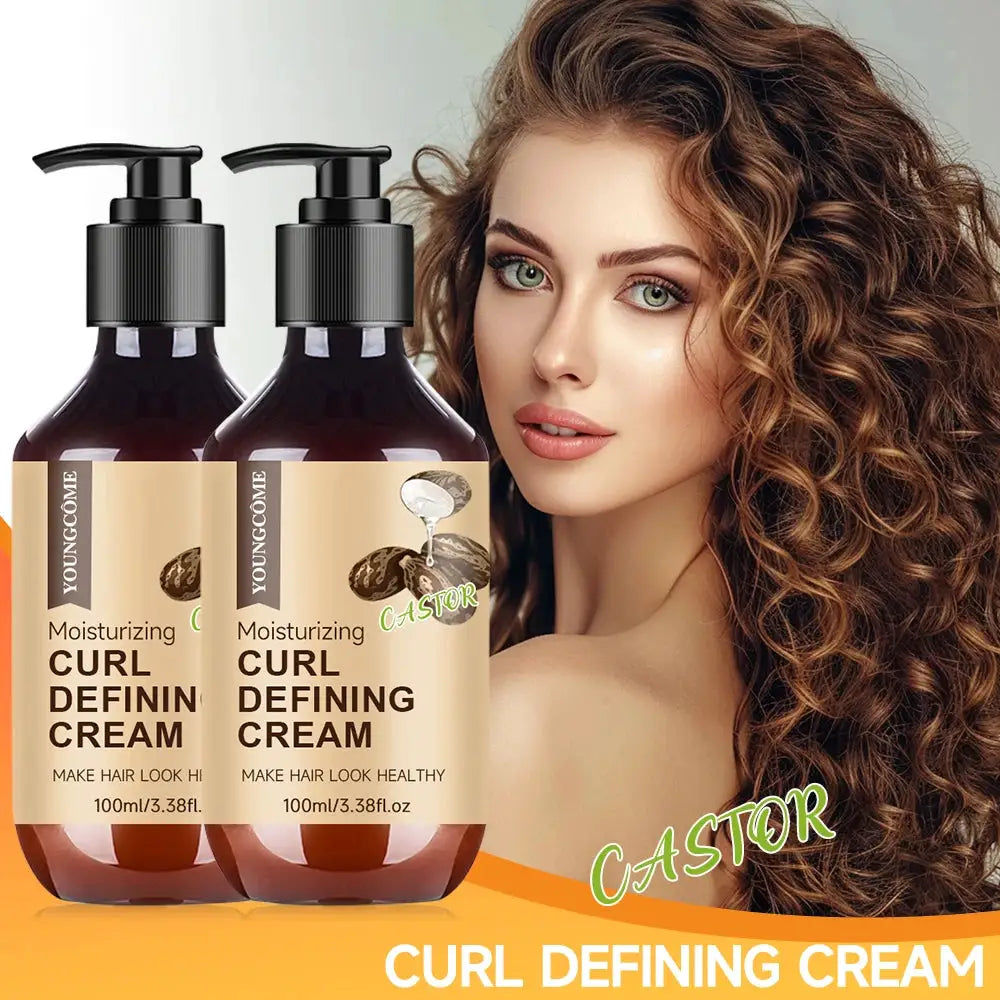 Castor Oil Curl Activator Cream For Defined Coily And Wavy Hair Humidity Resistant Non Greasy Formula Safe Color Treated