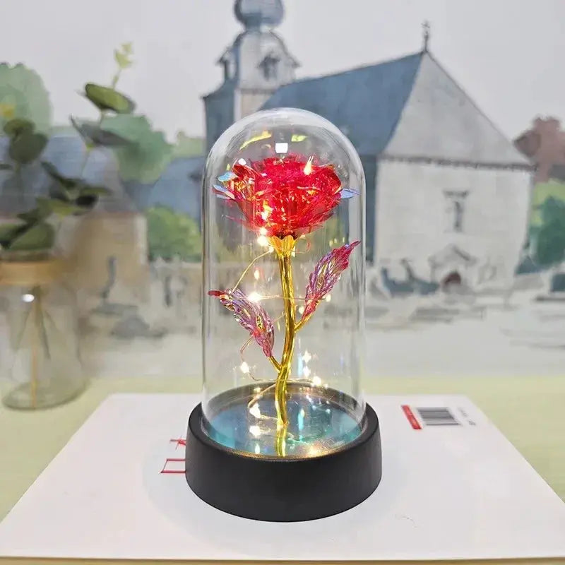 Artificial Rose Flowers With LED Light Eternal Rose Gift For Girlfriend Valentines Day Wedding Decor Christmas Gifts