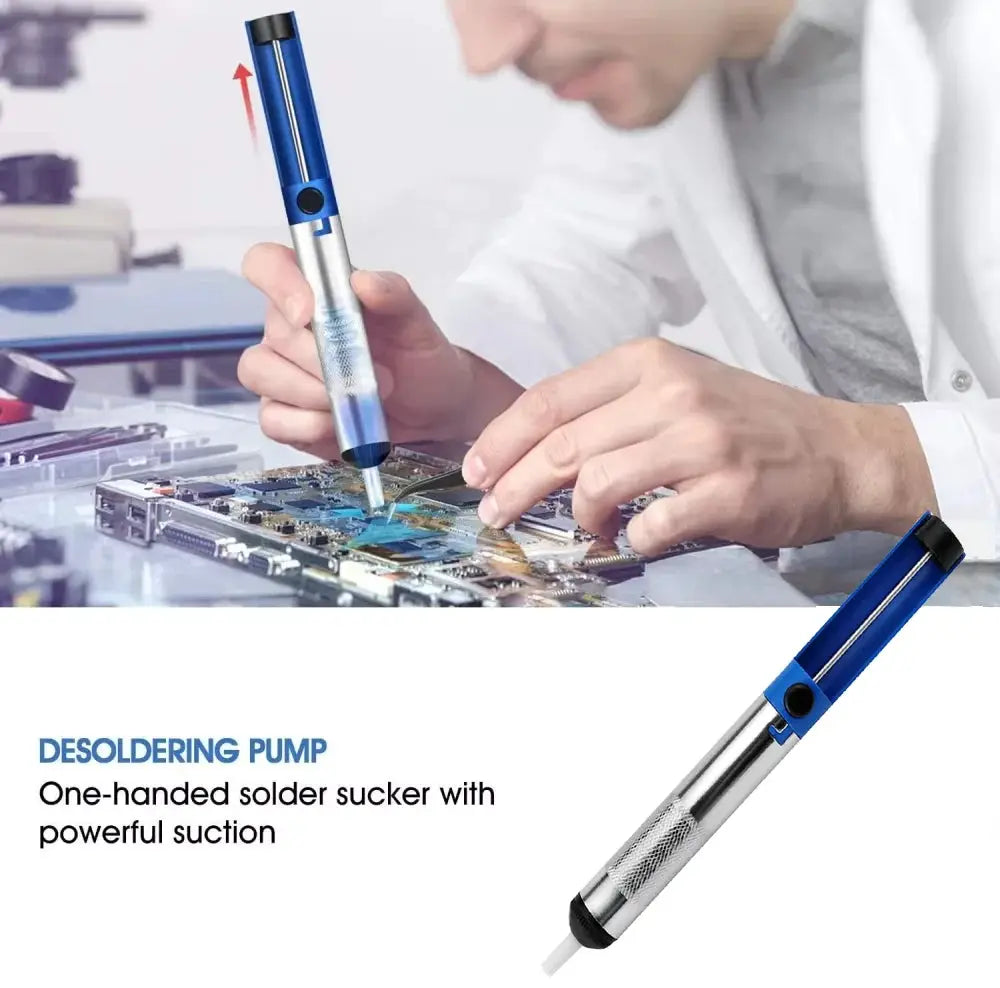 Aluminum Vacuum Desoldering Pump Solder Sucker Gun for Circuit Boards with Comfortable Grip