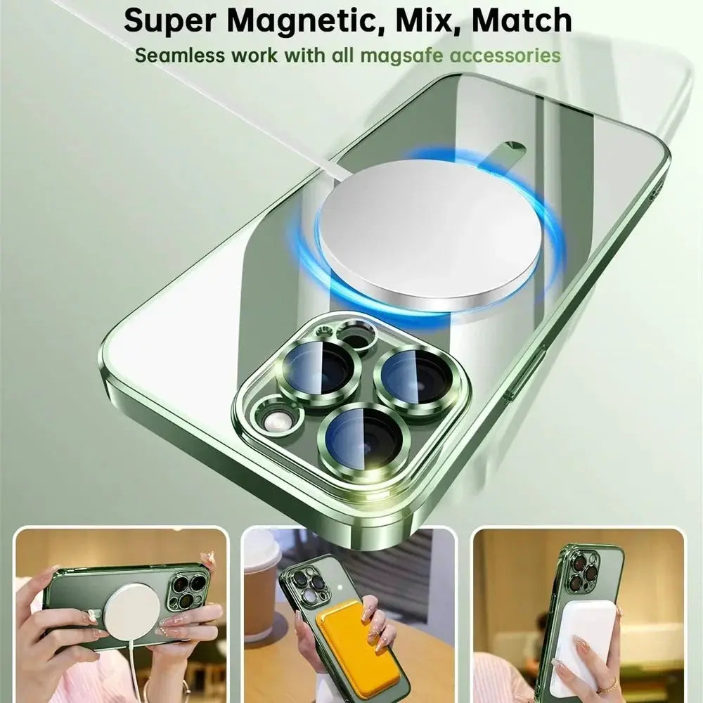 Soft Clear Case For iPhone 17 Air 16 15 14 13 12 11 Pro Max MagSafe Wireless Charging Shockproof TPU Cover