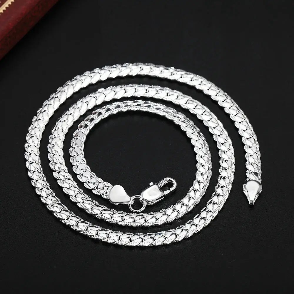 Adjustable 20 To 60cm 5mm Silver Color Necklace Chain Unisex Luxury Brand Design For Women Men Fashion Jewelry Wedding