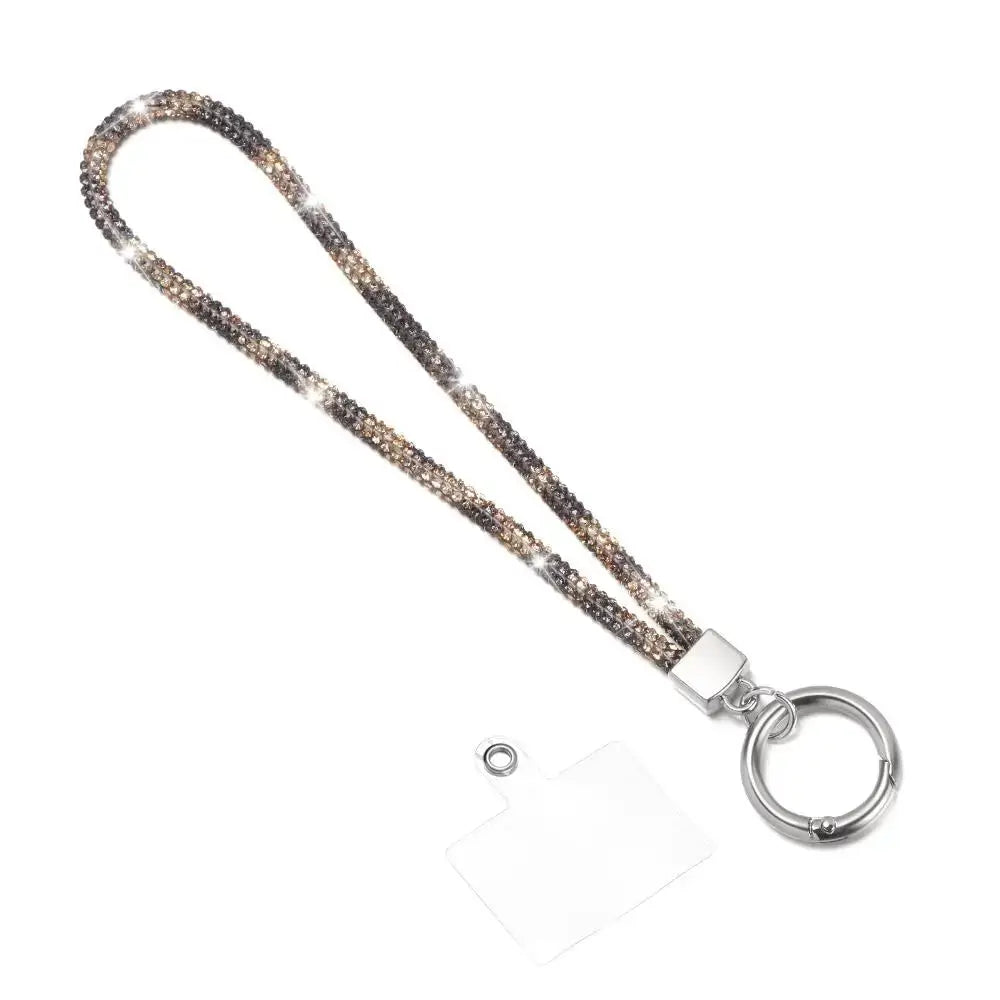 Glitter Rhinestone Phone Lanyard Crystal Wrist Strap Anti Lost Keychain Hanging Accessory For Secure Phone