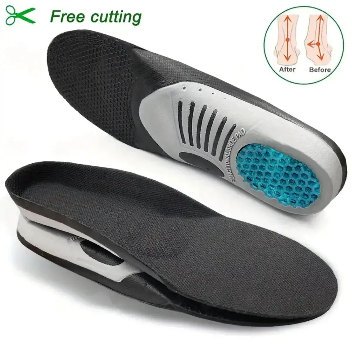 StrideSure Orthopedic Insoles For Flat Feet And Plantar Fasciitis With Breathable Bamboo Fiber And Shock Absorption