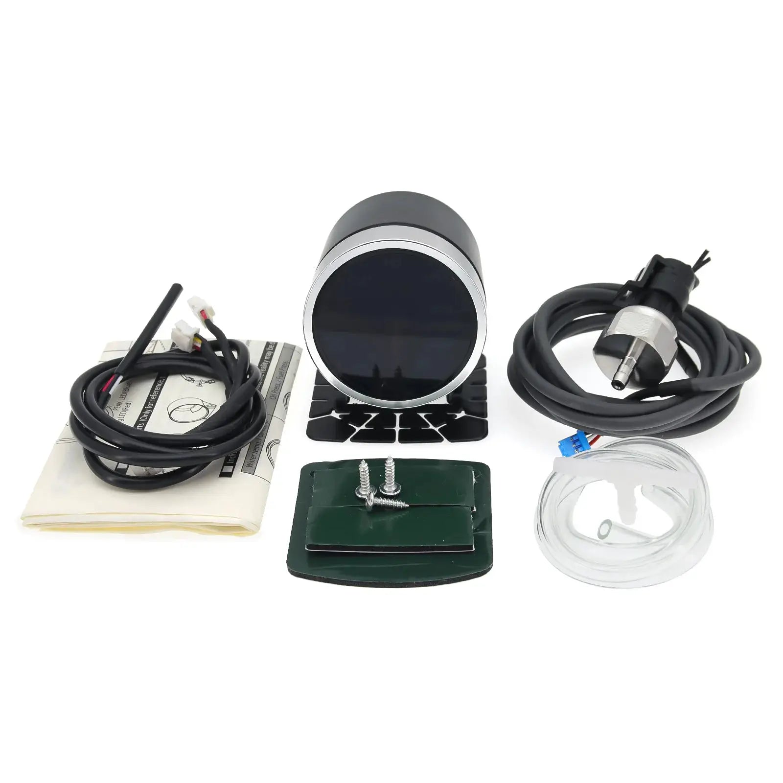 Universal 52mm 8-color racing car gauge kit by Simples Market with oil pressure, water temp, turbo boost tachometer