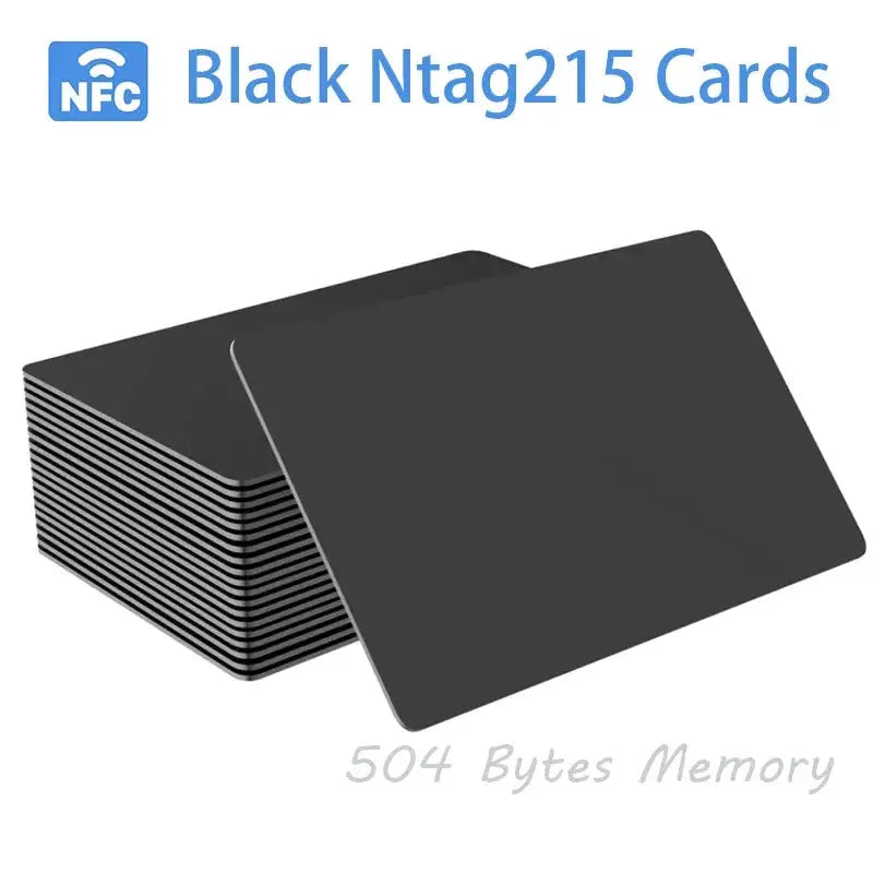 Simples Market NTAG215 black PVC NFC cards, 5–10 pcs, 13.56MHz, 504 bytes, waterproof