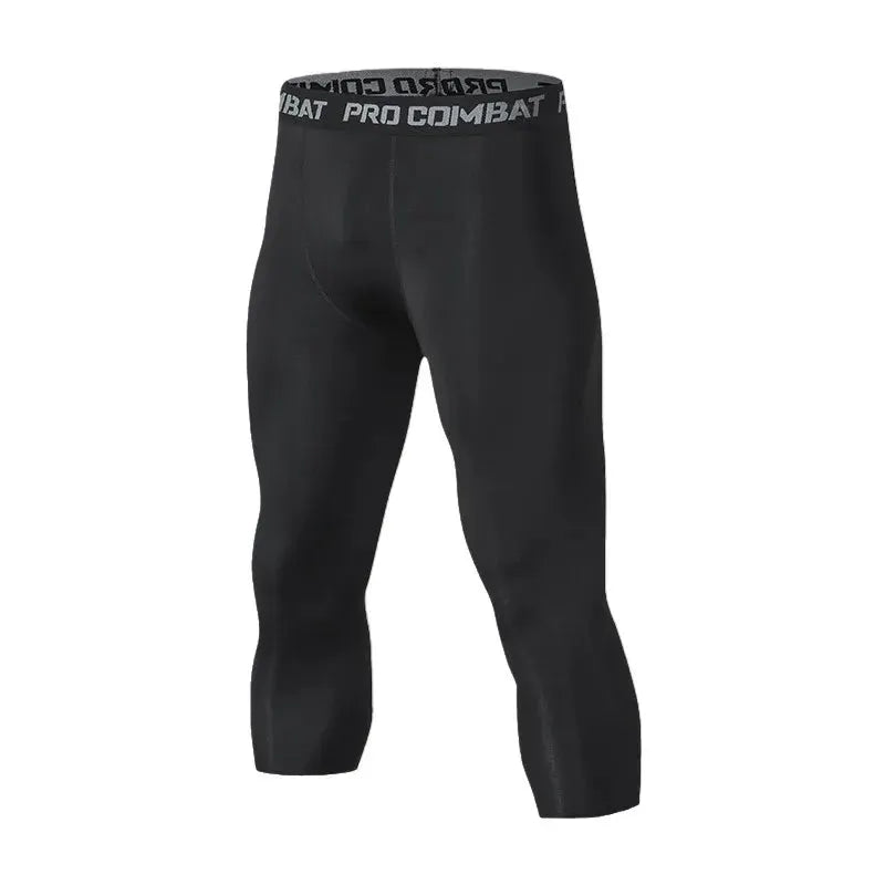 Mens compression pants with Pro Combat waistband in black by Simples Market