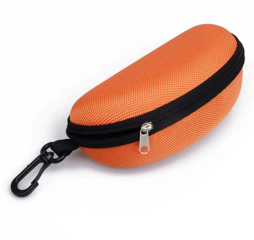 VisionGuard Hard Shell Glasses Case With Lanyard Zipper Closure Portable Protective Eyewear Storage
