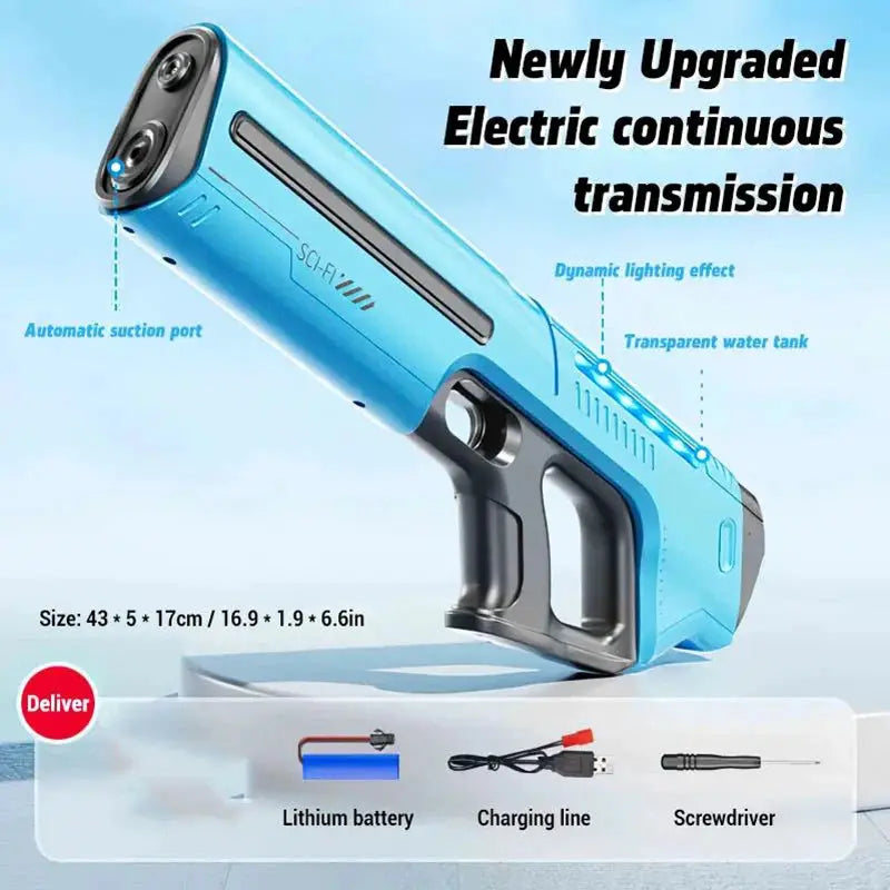 Electric Water Gun For Adults And Kids Powerful Automatic Water Blaster With Suction For Summer Beach Battles