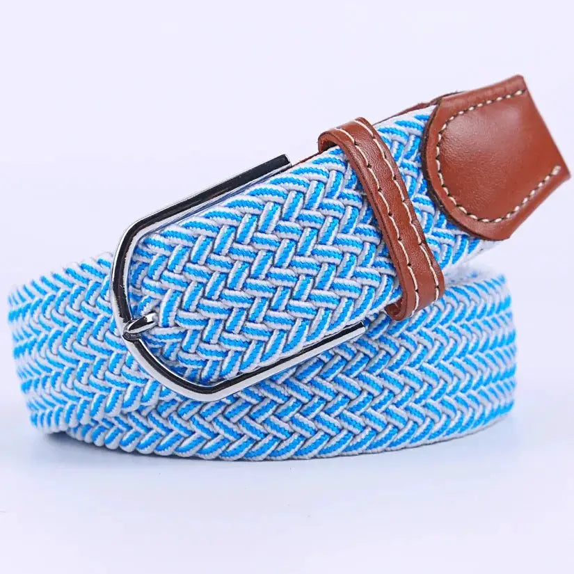 UrbanFlex Unisex Knitted Pin Buckle Belt Elastic Braided Canvas Stretch For Comfortable Jeans Wear