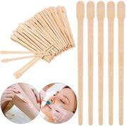 100 Pcs Wooden Disposable Depilation Spatulas For Waxing Hair Removal Sticks For Face And Eyebrows Beauty Tool