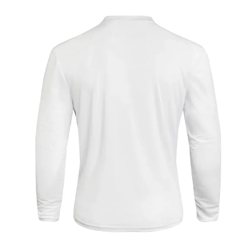 Simples Market white men's Henry long-sleeve polo shirt