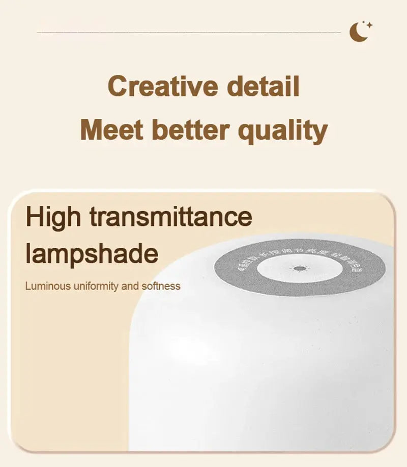 LED night light bedside lamp by Simples Market, white, touch-dimmable desktop lamp