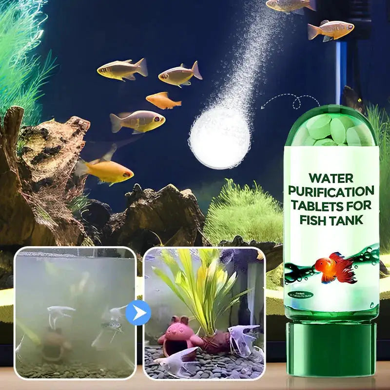 Eco Friendly Aquarium Water Purifier Tablets Fast Acting Water Clarifier For Pristine Fish Tank