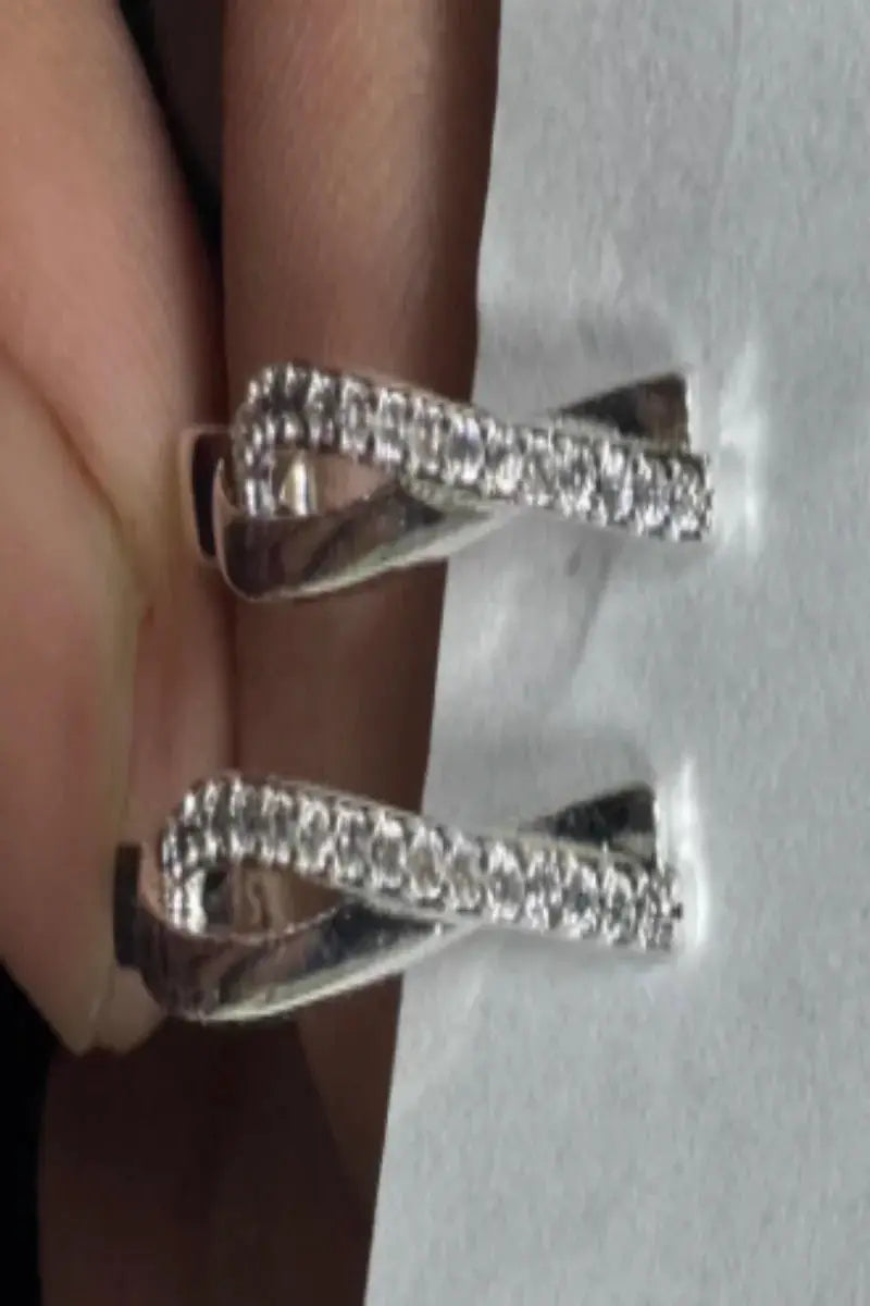 Star Twisted Line Hoop Earrings For Women Zircon Fine Jewelry Gift For Birthday Party