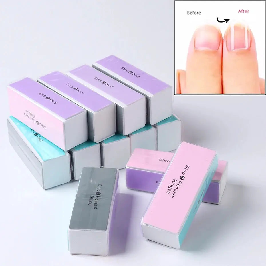 NovaNail 4 Sided Sponge Nail Buffer Block All In One Grinding Polishing Buffing Nails