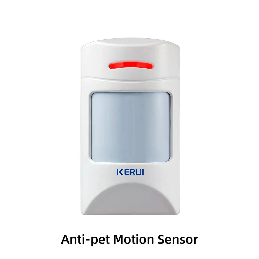 KERUI anti-pet motion sensor in white plastic with red status indicator