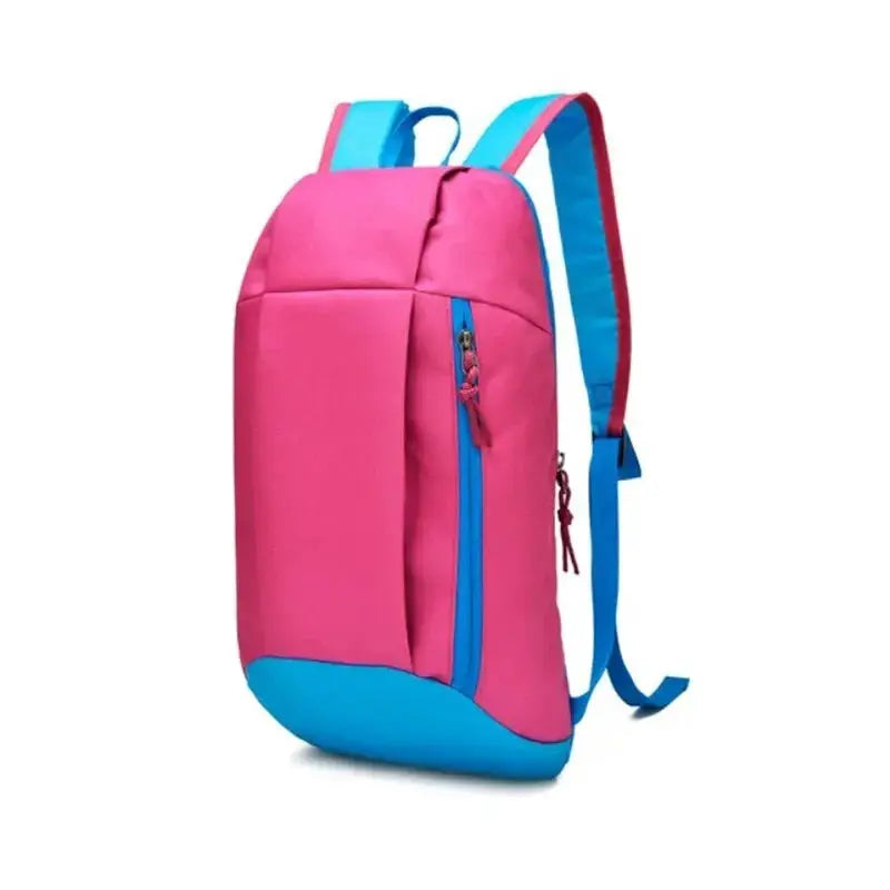 Outdoor Lightweight Small Sports Men's Backpack by Simples Market, pink with blue accents