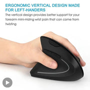 Vertical Ergonomic Wireless and Wired USB Mouse With Rechargeable Bluetooth Connectivity 1600 DPI For PC Laptop Gaming