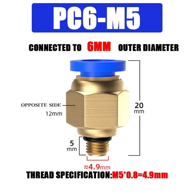 Pneumatic Fitting Air Connector Set PC4 PC6 PC8 PC10 PC12 Quick Connectors For 4 6 8 10 12 Mm Hose Fittings Inch Thread