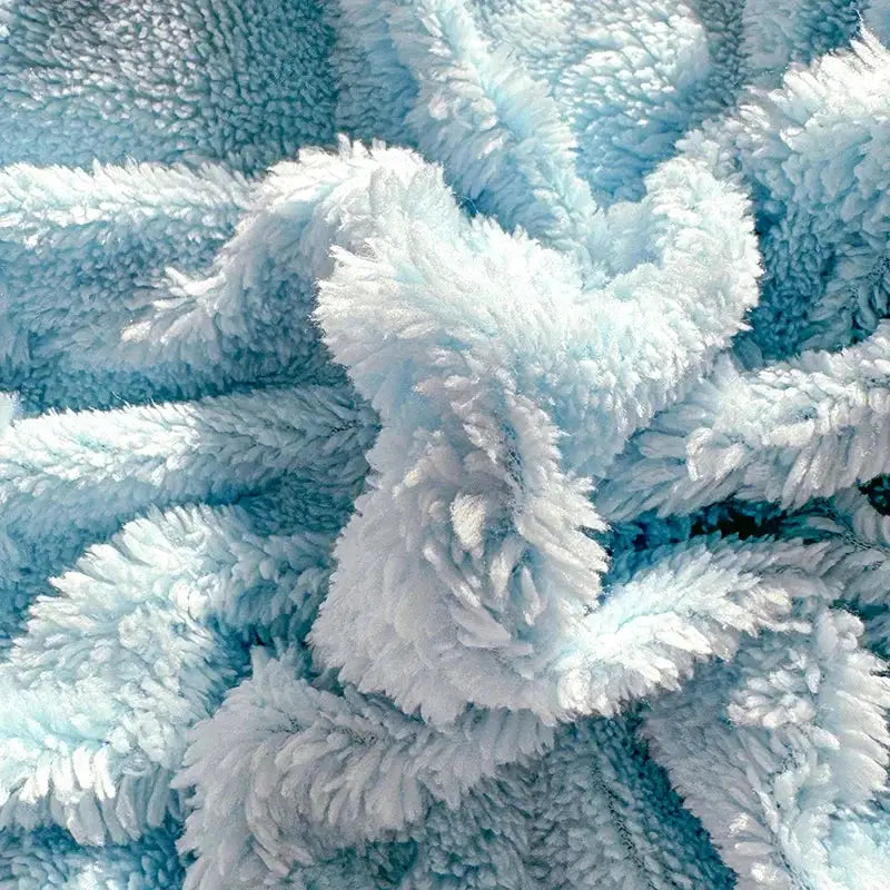 Tafuru Milk fleece duvet cover set by Simples Market in light blue, thick plush fabric
