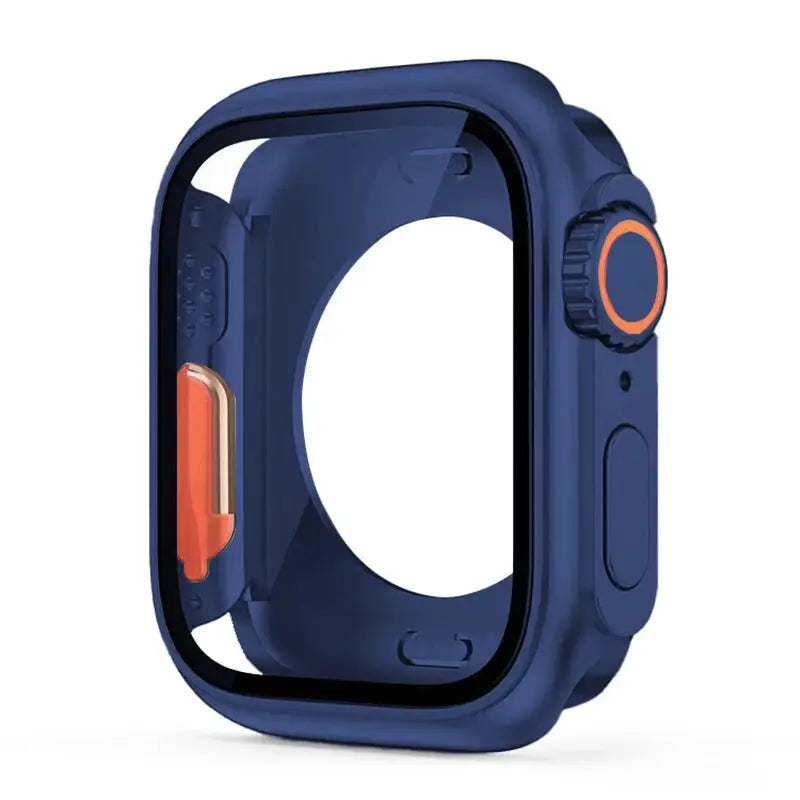 Screen protector cover for Apple Watch blue PC bumper case by Simples Market, fits 40–46mm