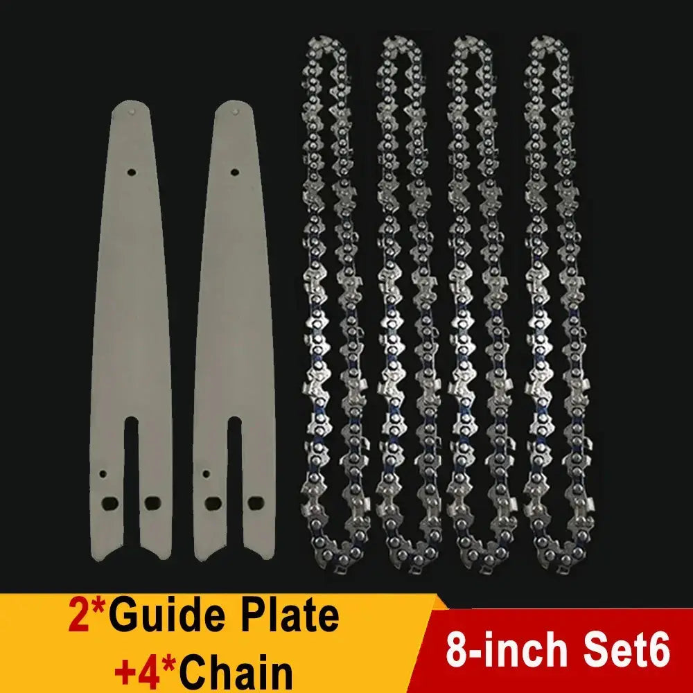 8 Inch Electric Chainsaw Bar Replacement One Quarter Inch Pitch With 22 Knives And 45 Link Chain For Garden Tools