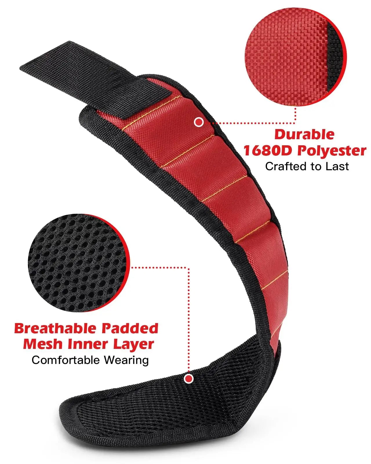 Magnetic Wristband For Screws Nails And Drilling Bits Holding Tools With Strong Magnets For Home Improvement