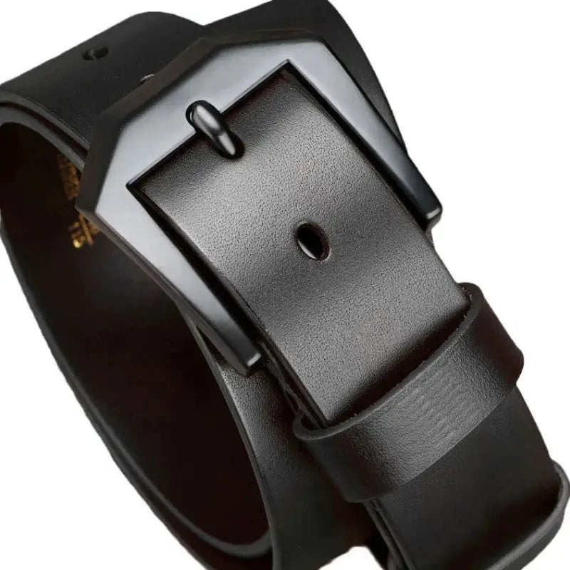 NobleLine Mens Leather Belt With Copper Automatic Buckle Adjustable And Versatile For Casual And Business Style