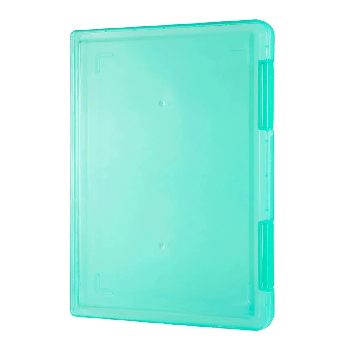 Simples Market portable transparent A4 file box, turquoise waterproof multi-layer plastic PP storage