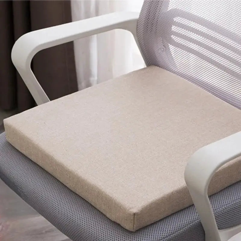 SRETNO Natural Latex Office Chair Cushion in beige, thick seat pad for desk chair by Simples Market.