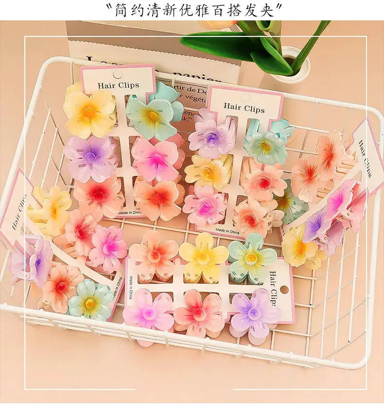 VivaCharm Colorful Transparent Flower Hair Claw Clips Six Pieces For Thick And Thin Hair Secure And Stylish