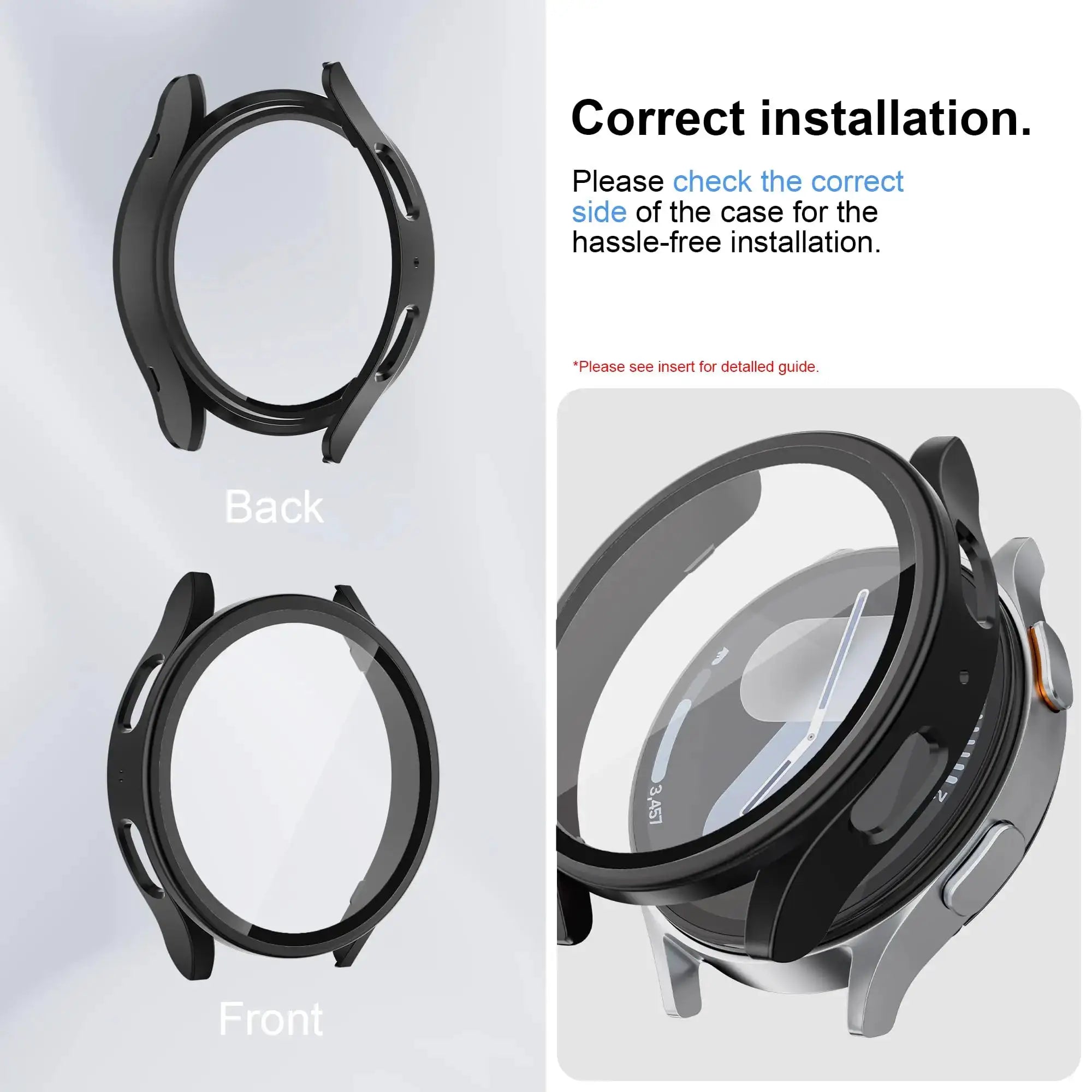Glass+PC Case for samsung Galaxy watch 7 6 5 4 44mm 40mm Accessories all-around Anti-fall bumper cover watch7 4 Screen protector