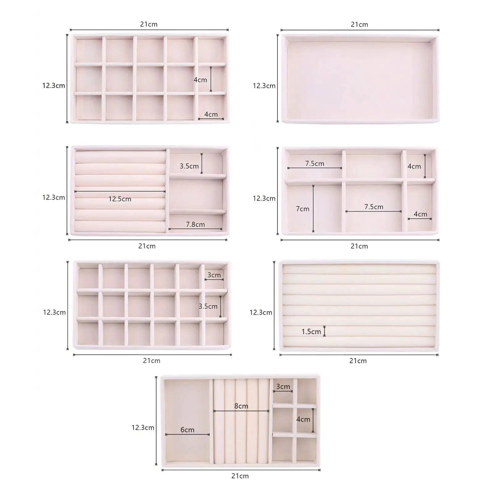 Velvet Jewelry Box With Tray Organizer For Rings Earrings Necklace Bracelet Storage Case