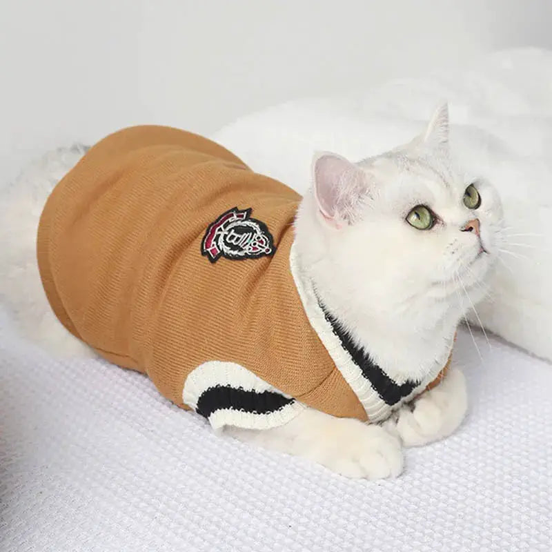 Cat Dog Winter Sweater Pullover For Small Pets Cozy Cat Vest Puppy Jacket Pet Clothing