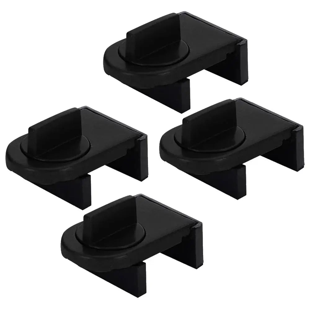 Simples Market window safety lock set, five black plastic sliding locks for windows.