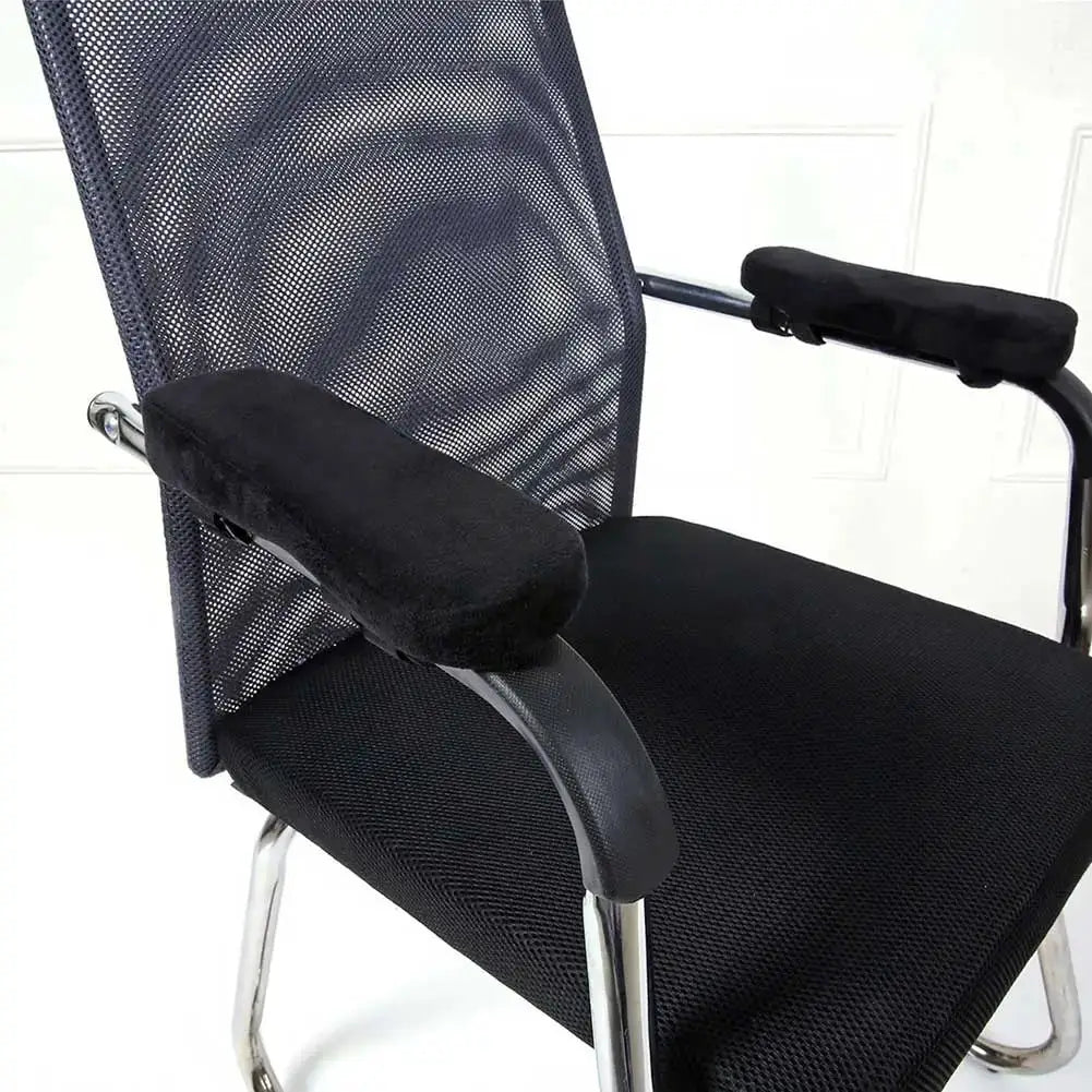 2-pack chair armrest cushions, black memory foam, for home/office use, Simples Market, removable and washable