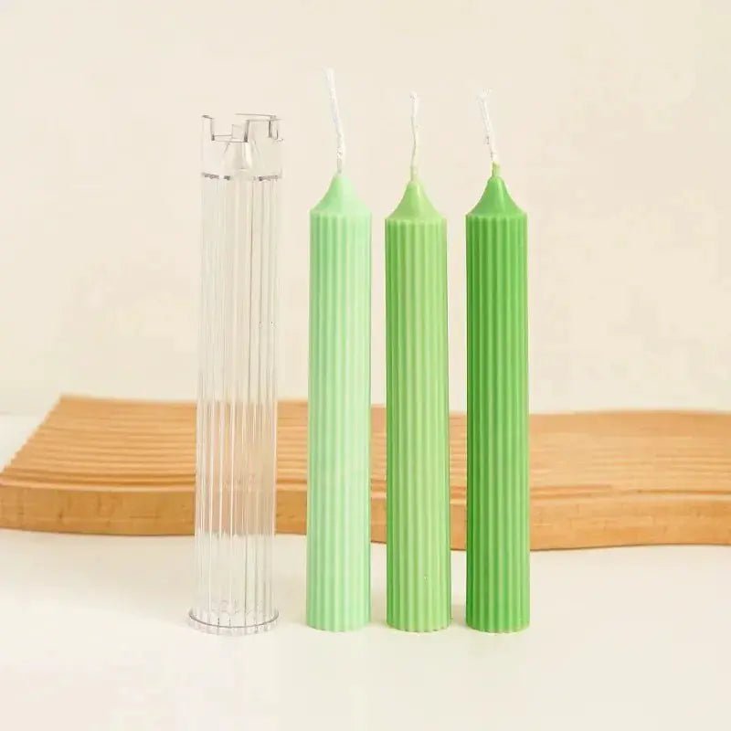 Gear Peaked Cylindrical Candle Mold DIY Pinstripe Rod Acrylic Plastic Mould Kit For Home Decor - Simples Market