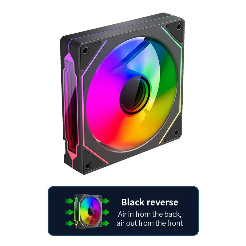 Simples Market TEUCER LJ-4Pro ARGB Mirror Cycle 120mm PC case fan with 4-pin PWM, quiet cooling